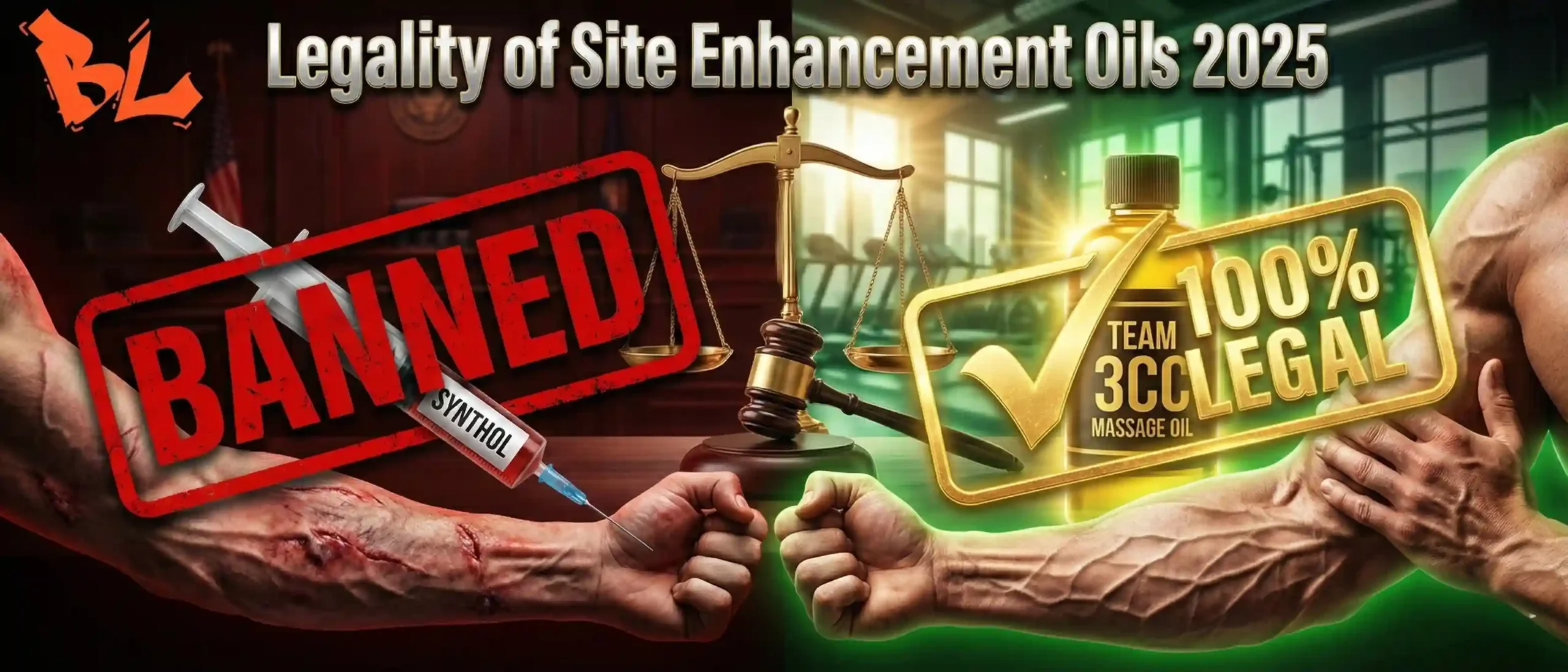 Synthol banned vs TEAM 3CC topical oil 100% legal – 2025 site enhancement oil legality comparison.