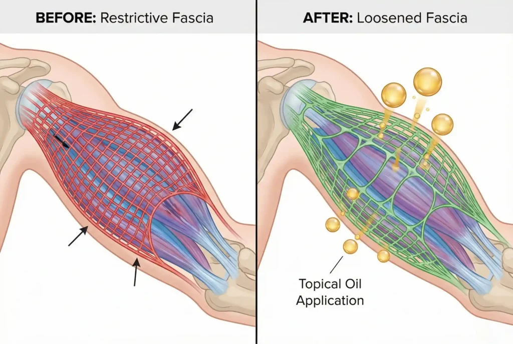 muscles explained image before and after using topical oil image